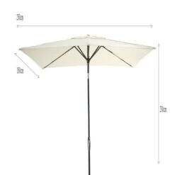 Balkonparasol Off White 150x250 Cm -Huishoudelijke Artikelen Korting 123 1031