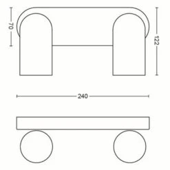 Philips Opbouwspot MyLiving Pongee LED Wit 2 X 5.5W -Huishoudelijke Artikelen Korting 123 1069
