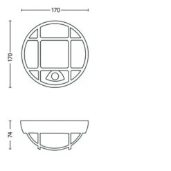 Philips Buitenlamp Eagle Met Bewegingssensor Met Raster Zwart LED 3.5W -Huishoudelijke Artikelen Korting 123 1131