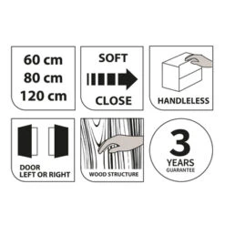 TIGER S-line Spiegelkast 60cm Chalet Eiken -Huishoudelijke Artikelen Korting 123 1383