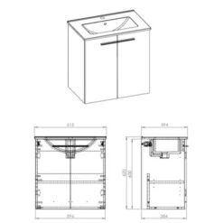 Atlantic Badmeubel Clara 60cm Twee Deuren Wit -Huishoudelijke Artikelen Korting 123 1439