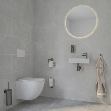 Marho Toiletborstelhouder Luxor Gun Metal 4 Marho Toiletborstelhouder Luxor Gun Metal - Afbeelding 2