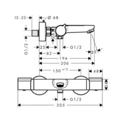 Hansgrohe Thermostatische Badkraan Versostat2 Chroom 15 Cm 7 Hansgrohe Thermostatische Badkraan Versostat2 Chroom 15 Cm -Huishoudelijke Artikelen Korting 123 1534