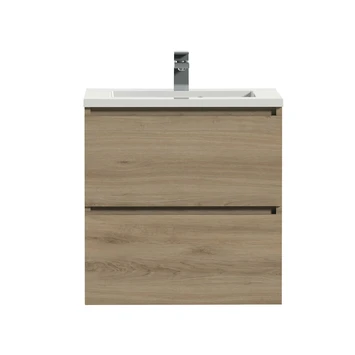 Tiger Karlo Badkamermeubel 60 Cm Chalet Eiken Met Wastafel Hoogglans Wit 4 Tiger Karlo Badkamermeubel 60 Cm Chalet Eiken Met Wastafel Hoogglans Wit - Afbeelding 2