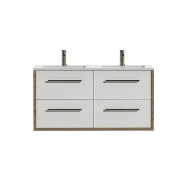 Tiger Badkamermeubel Boston 120cm Chalet Eik/wit Met Grepen RVS