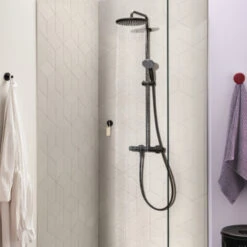 Grohe Douchesysteem Vitalio Start 250 Rond Met Thermostaatkraan QuickFix Mat Zwart -Huishoudelijke Artikelen Korting 123 1678