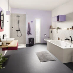 Grohe Douchesysteem Vitalio Start 250 Rond Met Thermostaatkraan QuickFix Mat Zwart -Huishoudelijke Artikelen Korting 123 1679