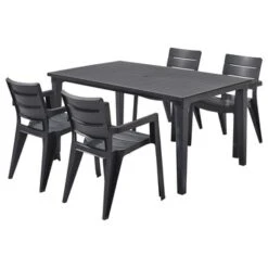 ALLIBERT All Stoel Ibiza Grafiet -Huishoudelijke Artikelen Korting 123 662