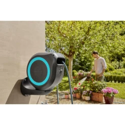 Gardena Wandslangenbox Roll-up 20 Meter Grijs Blauw -Huishoudelijke Artikelen Korting 123 692