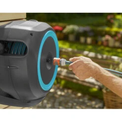 Gardena Wandslangenbox Roll-up 20 Meter Grijs Blauw -Huishoudelijke Artikelen Korting 123 693