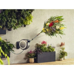 Gardena Wandslangenbox Roll Up 25m Grijs/wit Incl. Tuinspuit -Huishoudelijke Artikelen Korting 123 971