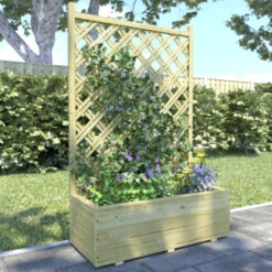 Bloembak Met Dubbele Trellis 90x40 Cm -Huishoudelijke Artikelen Korting 123 990
